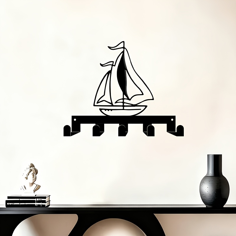 Modern Sailboat Key Holder & Wall-Mounted Key Organizer