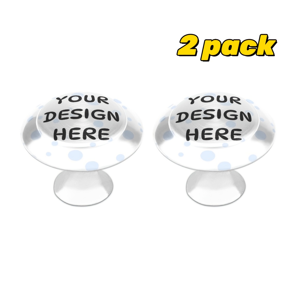 2 Pack Custom Stainless Steel Drawer Pulls With 2 Screws, Personalized Print Knobs For Kitchen Cabinets, Furniture Doors, Closets, Desks, Wardrobes, Or Bookcases Diy Your Design