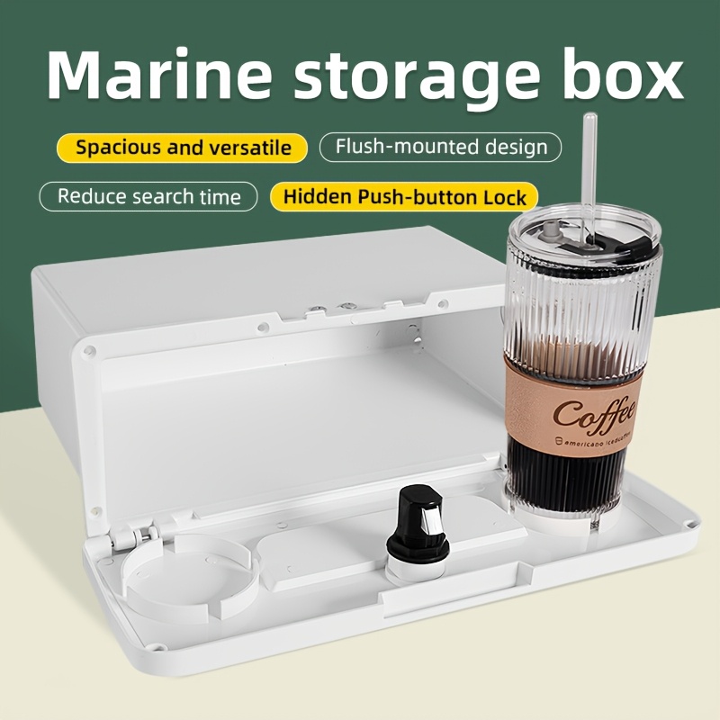 Porte-gobelet Universel Bateau : Support Encastré Plastique Avec Trou De Vidange Pour Camping-car, Bateau, Voiture (blanc)
