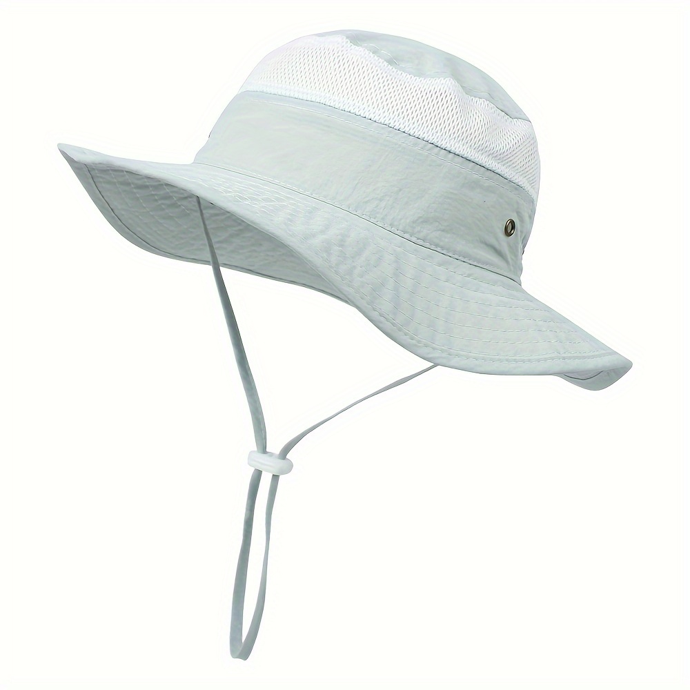 1pc Outdoor UV Sun Hat For Toddler Baby Kids, Fishing Hat, Wide Brim UV Protection Kids Hats, Girls Breathable Bucket Hat For Fishing