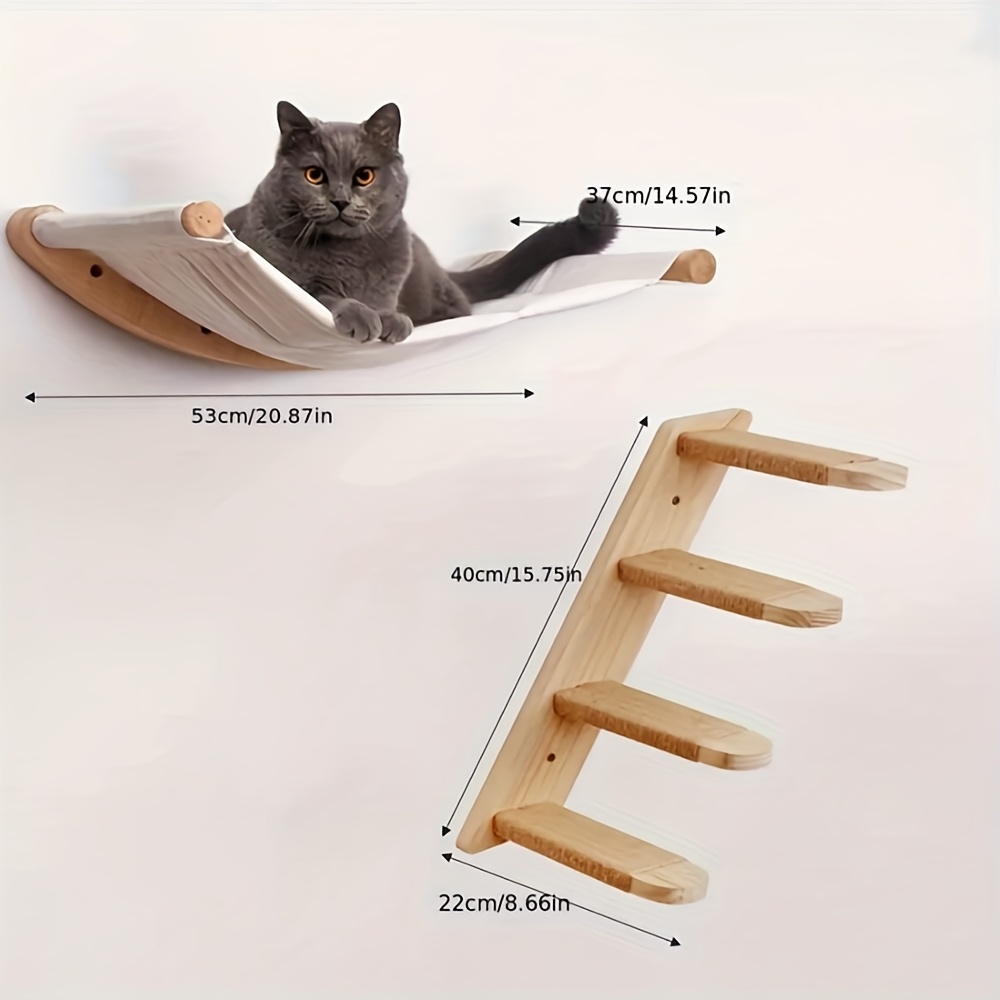 Katzenwandregale Set – Kletterlandschaft Mit Hängematte & Sitzstangen Für Deine Wohnungswand