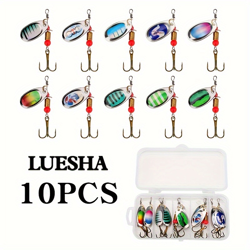 

10pcs/lot Fishing Spoon Lures, Artificial Spinner Bait, Outdoor Fishing Tackle