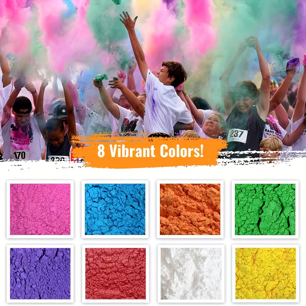 

grad Bash" Colorful Cornstarch Rainbow Powder Set For Diy Paintballs - 100g (3.52oz) Bag, Perfect For Festivals & Celebrations, Available In Orange, White, Pink, Purple, Red, Green, Blue, Yellow