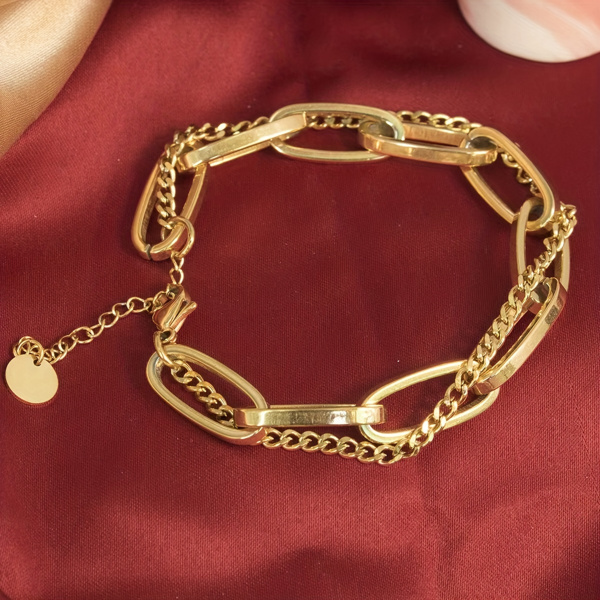 Double Layered Golden Bracelet for Women