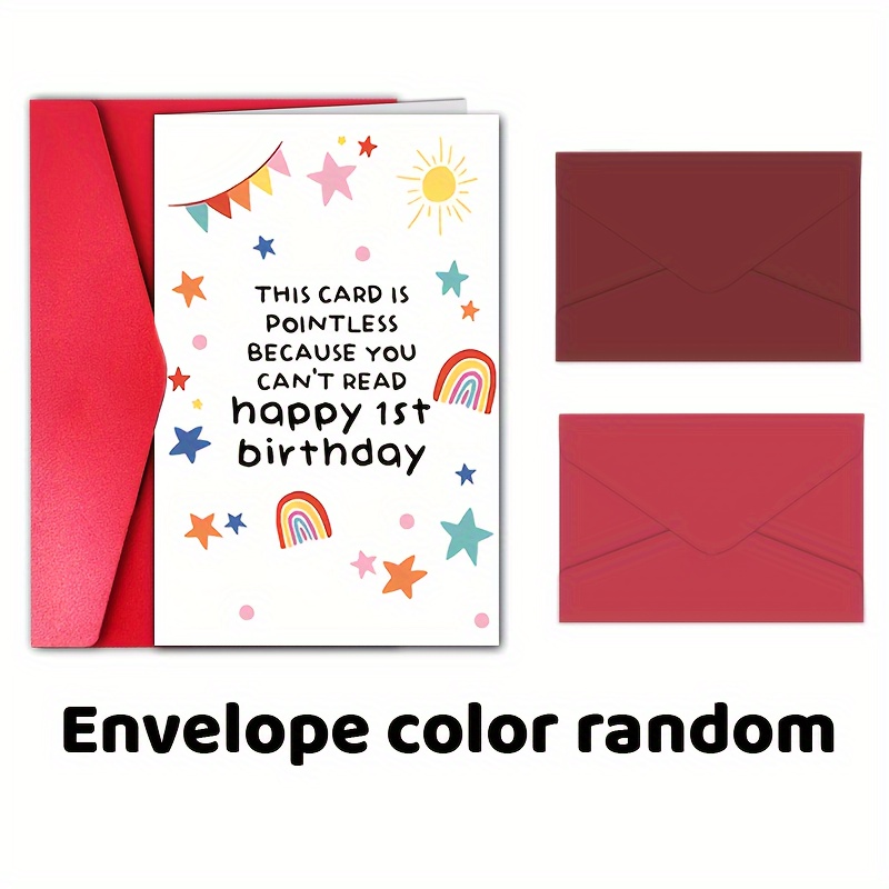 TEMU Carte de 1er Anniversaire pour Fils Fille - Adorable Vœux avec Numéro d'Âge, Photos & Messages pour, Décorations, Cadeaux pour Enseignant, pour