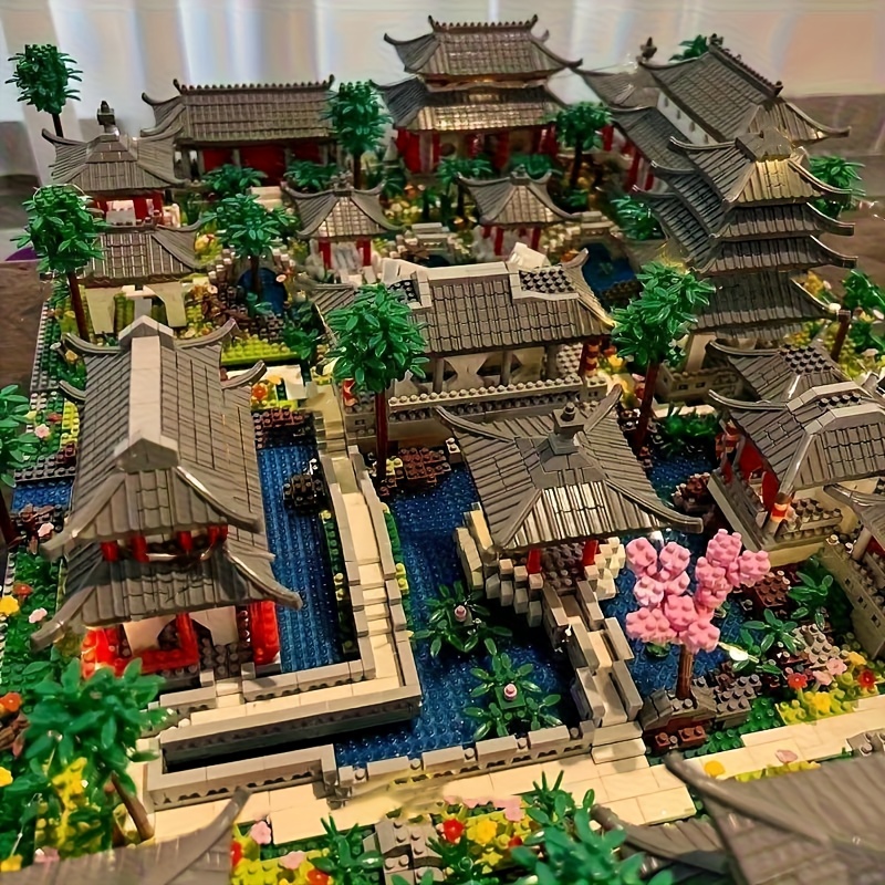3000pcs ancient eastern wisdom 3d building blocks ancient architecture series   garden adult puzzle assembly model toy 0