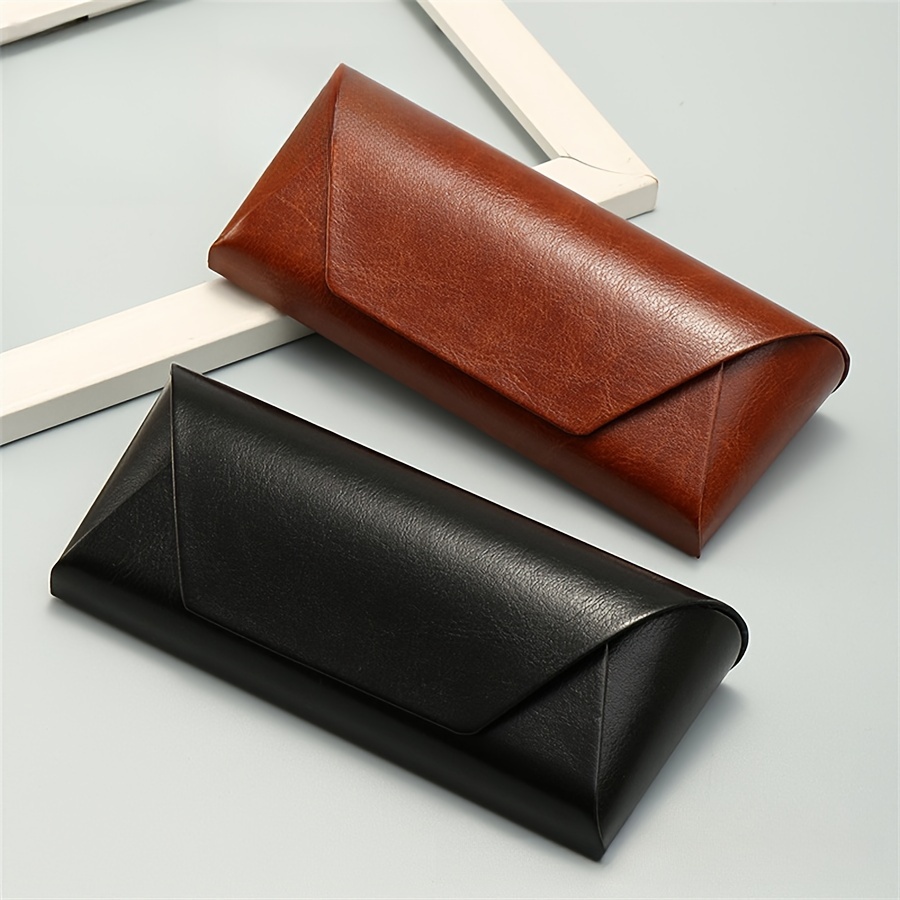 

1pc Retro Fashion Casual Large Pu Leather Glasses Storage Box For Men