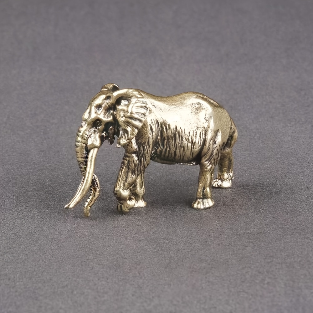 

1pc Antique Bronze Elephant Ornament - Alphabet , Collectible Brass Elephant Sculpture, Decorative Crafts, Suitable For Home Decoration, Suitable For Room Types, Suitable For Festivals