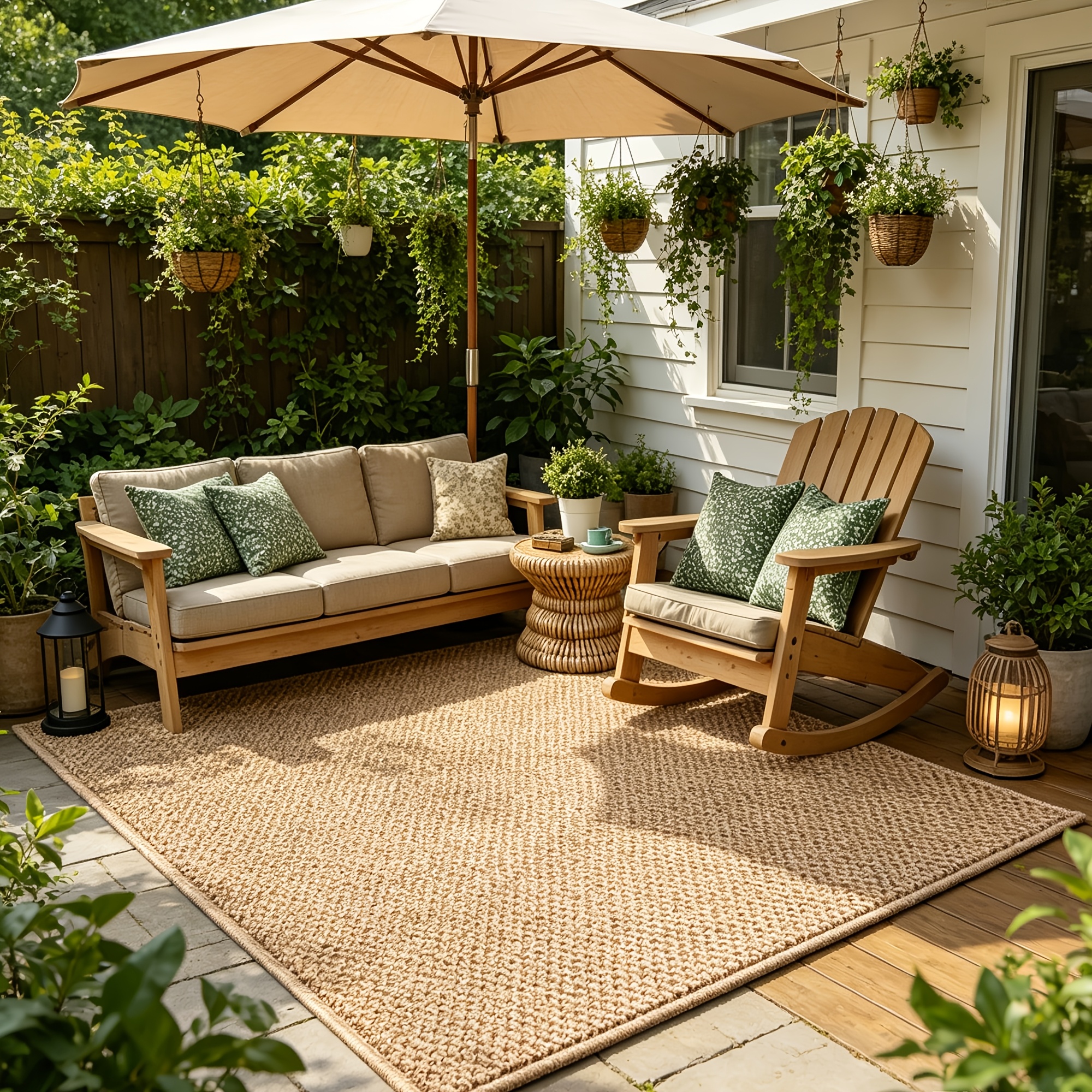 1pc | Outdoor Patio Sofa Mat | Modern Style, Country Style | Patio Mat, Camping Mat | Strong Utility | Ultra-Strong Texture | Sturdy And Durable | Exquisite Craftsmanship | Easy to Clean | Thickened Material | Foldable Portable Bag | Suitable for Pa