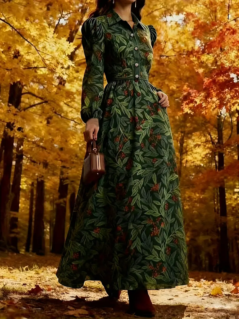 Vintage Forest Green Maxi Dress Compatible for - Role-Play & Themed Events | Elastic Waist *-Stretch Dress | Spring/Autumn Outdoor Wear | Machine-Wa Vintage Forest Green Maxi Dress Compatible for - Role-Play & Themed Events | Elastic Waist *-Stretch Dress | Spring/Autumn Outdoor Wear | Machine-Wa