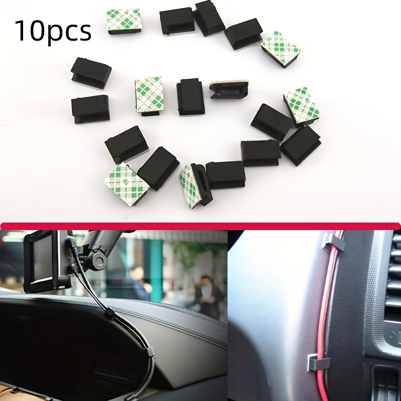 TEMU Lot de 10 clips auto-adhésifs pour fixer les câbles de données GPS automobiles et décoratifs, conçus pour des câbles