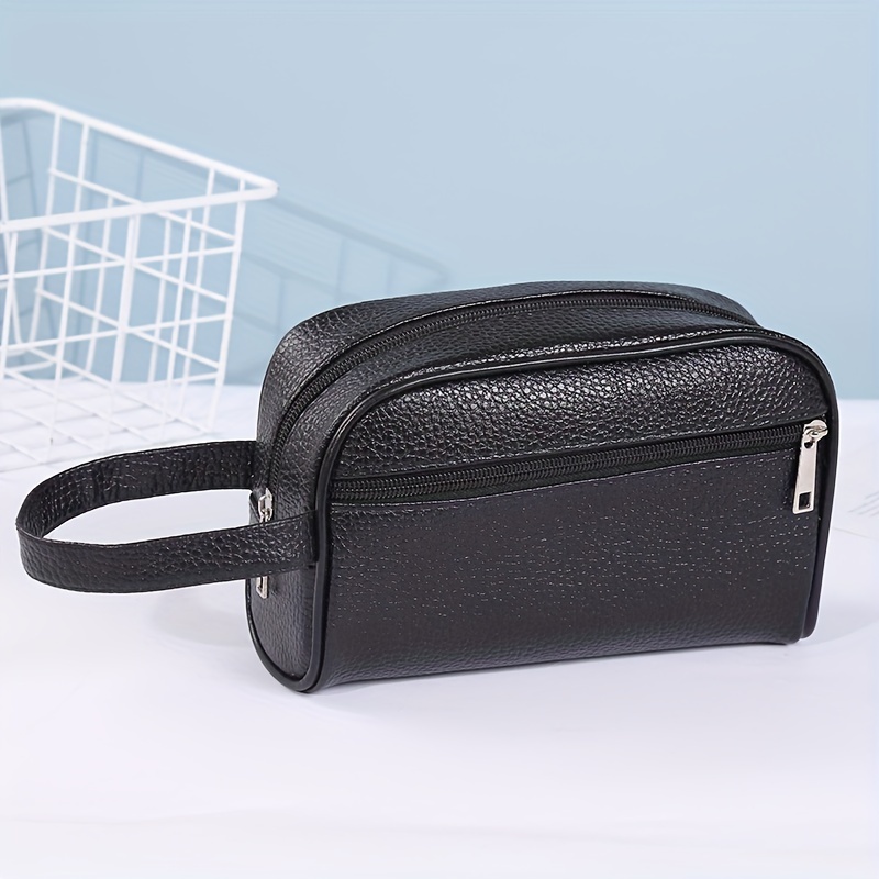 TEMU Men's Clutch Bag, Casual Business Portable Cosmetic Bag, Fashionable Large Capacity Wash Bag