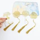 set of 4 seasonal leaves metal bookmarks with tassels creative reading guide ideal gift for mothers day christmas and sisters birthdays