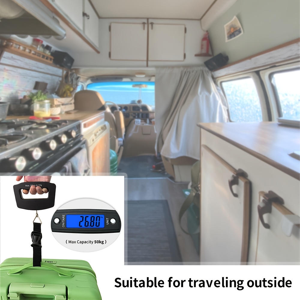 1pc 110lbs/50kg Digital Handheld Luggage Hanging Luggage Scale, for automotive detailing tools, Mini Portable Electronic Scale, Fast Scale with Backlit LCD Display, Travel Essentials, Christmas Thanksgiving New Year Gift(Batteries Not Included)