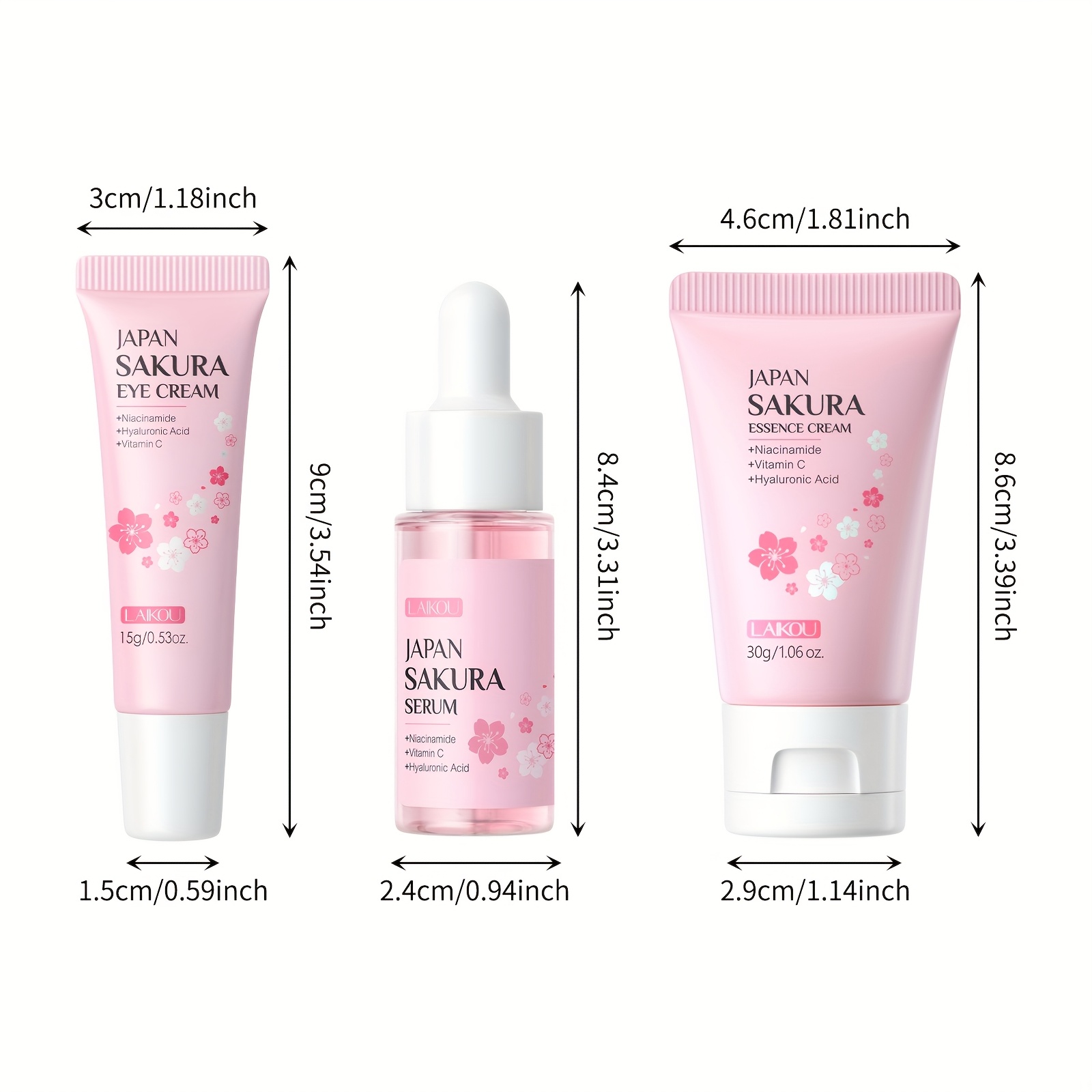 3 sets japan sakura travelling skincare kit 3pcs portable - Temu