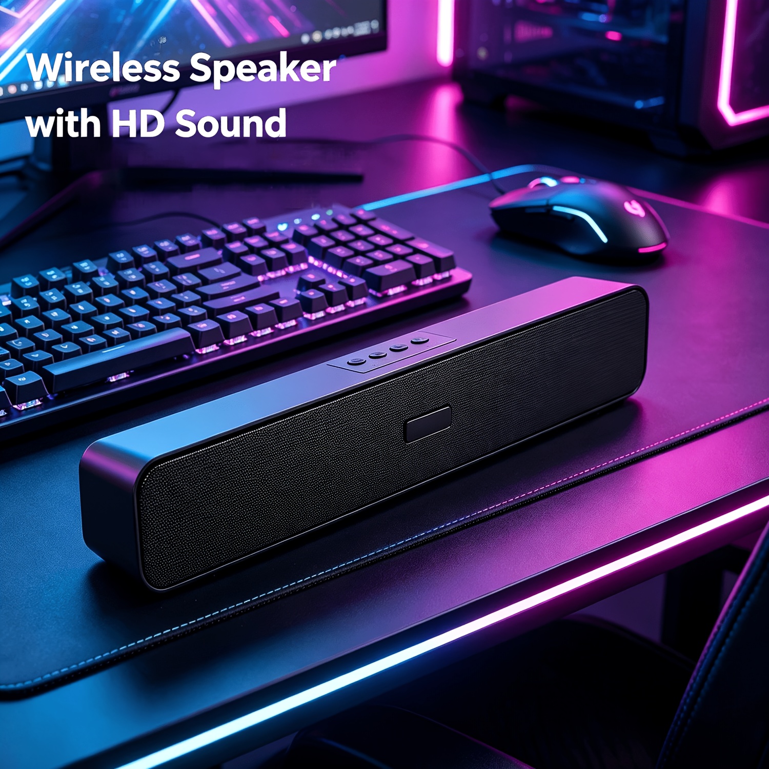 TEMU Wireless Speaker With |portable To 10h Playtime|aux&tf Card&usb Input|wireless 5.3 Wireless Speaker For Home/party/outdoor, , , Sleek Speaker,