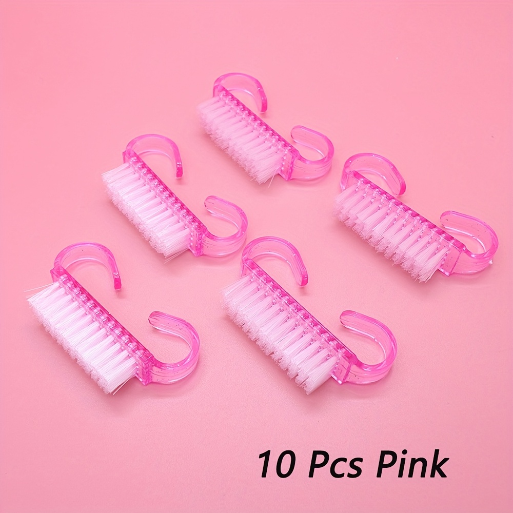 TEMU 10pcs/bag Color Random Reusable Soft Hair Plastic Suspended Type Nail Cleaning Brushes Nails Remove Dust Portable Handheld Random Color Nail Art