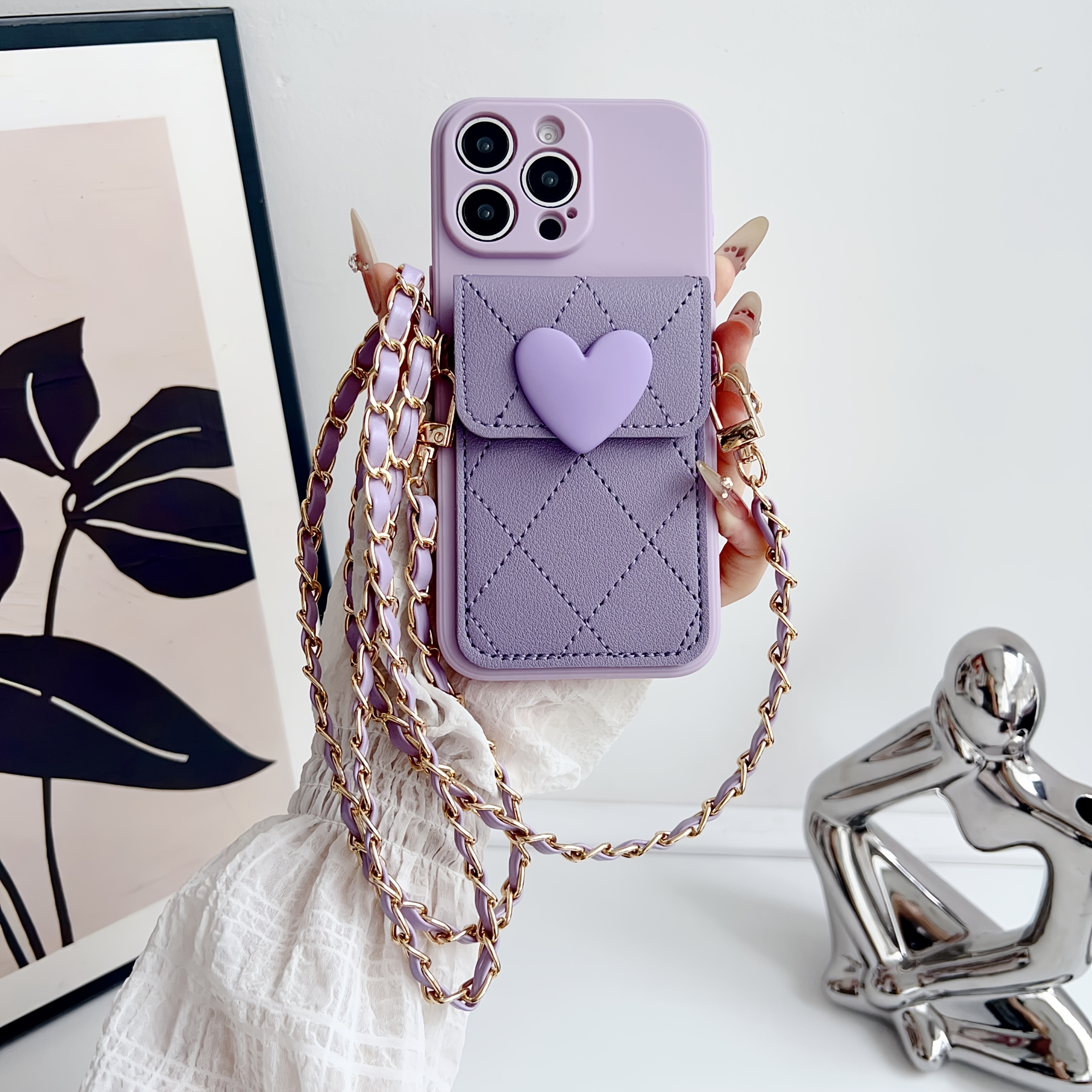 TEMU Phone Case - New Luxury Lingge Card Case For Iphone 16 Plus