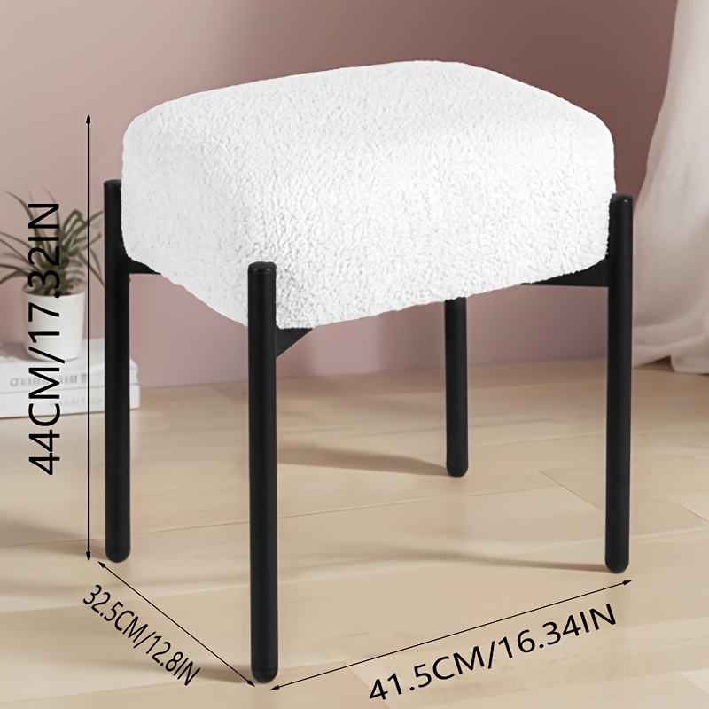 Stool Diy Pink Fluffy Furry Stool Ikea Vanity Stool Chair Faux Fur