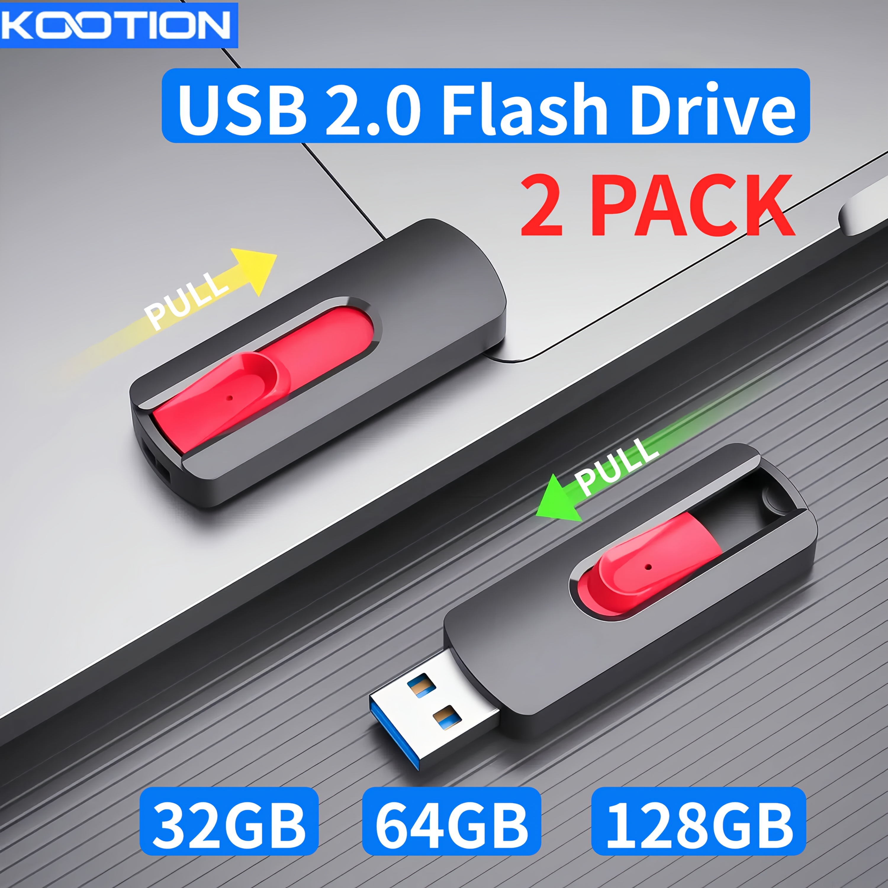 imagen del artículo   2 piezas memorias usb de 32gb, 64gb, 128gb, memoria de deslizamiento retráctil, memoria usb 2.0  , memoria de  , memoria de  , memoria zip, memorias usb para almacenamiento de   y   de seguridad para pc y   ( )