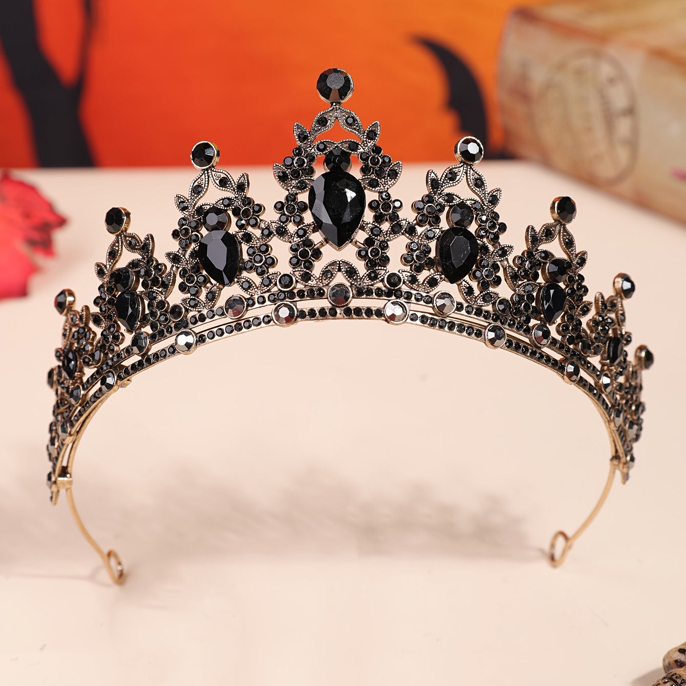 TEMU 1pc Halloween European And Crown, Bridal Wedding Updo Crown Headpiece, Birthday Gift Styling Accessory, Princess Elegant With Hairband, Women's Dress-up Headpiece Accessory