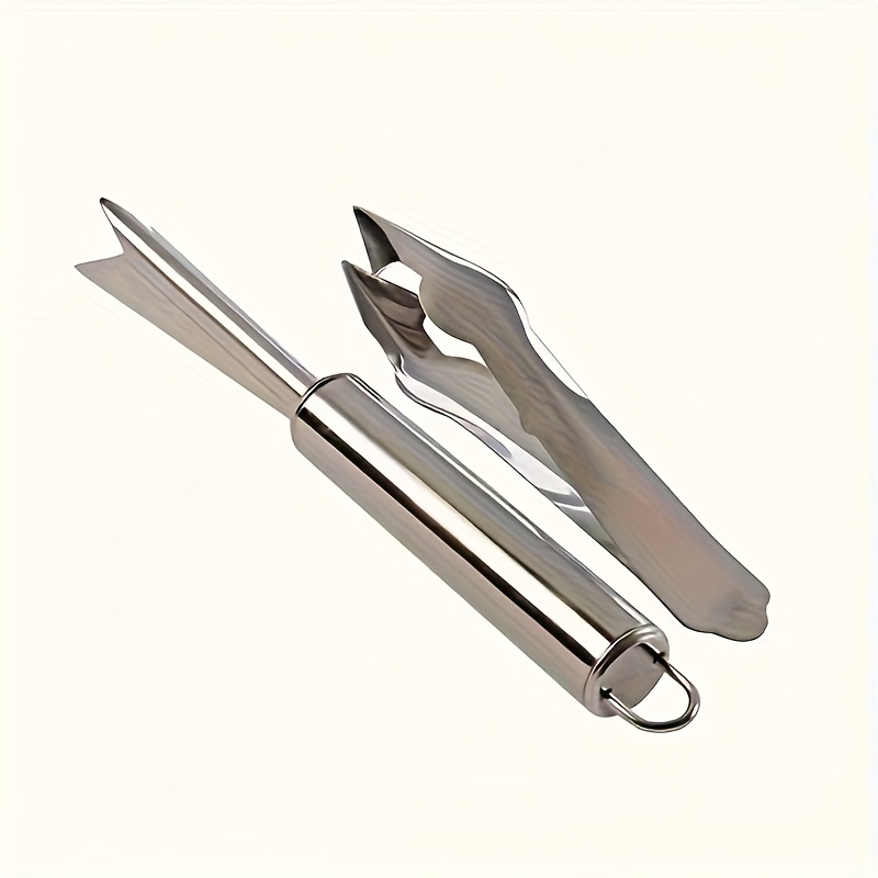 2pcs set stainless steel pineapple knife set fruit core remover pineapple cutter pineapple corer v shaped shovel curved fruit knife pineapple peeler pineapple peeler tool kitchen tools