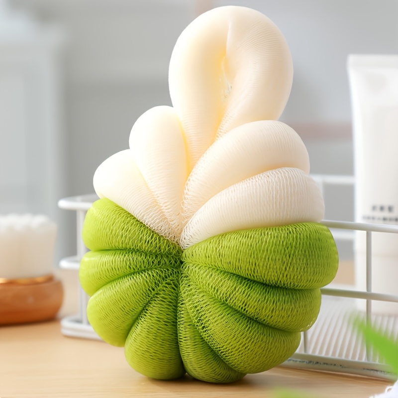 2pcs Large Color-Blocked Pumpkin-Shaped Bath Balls, Random Colors