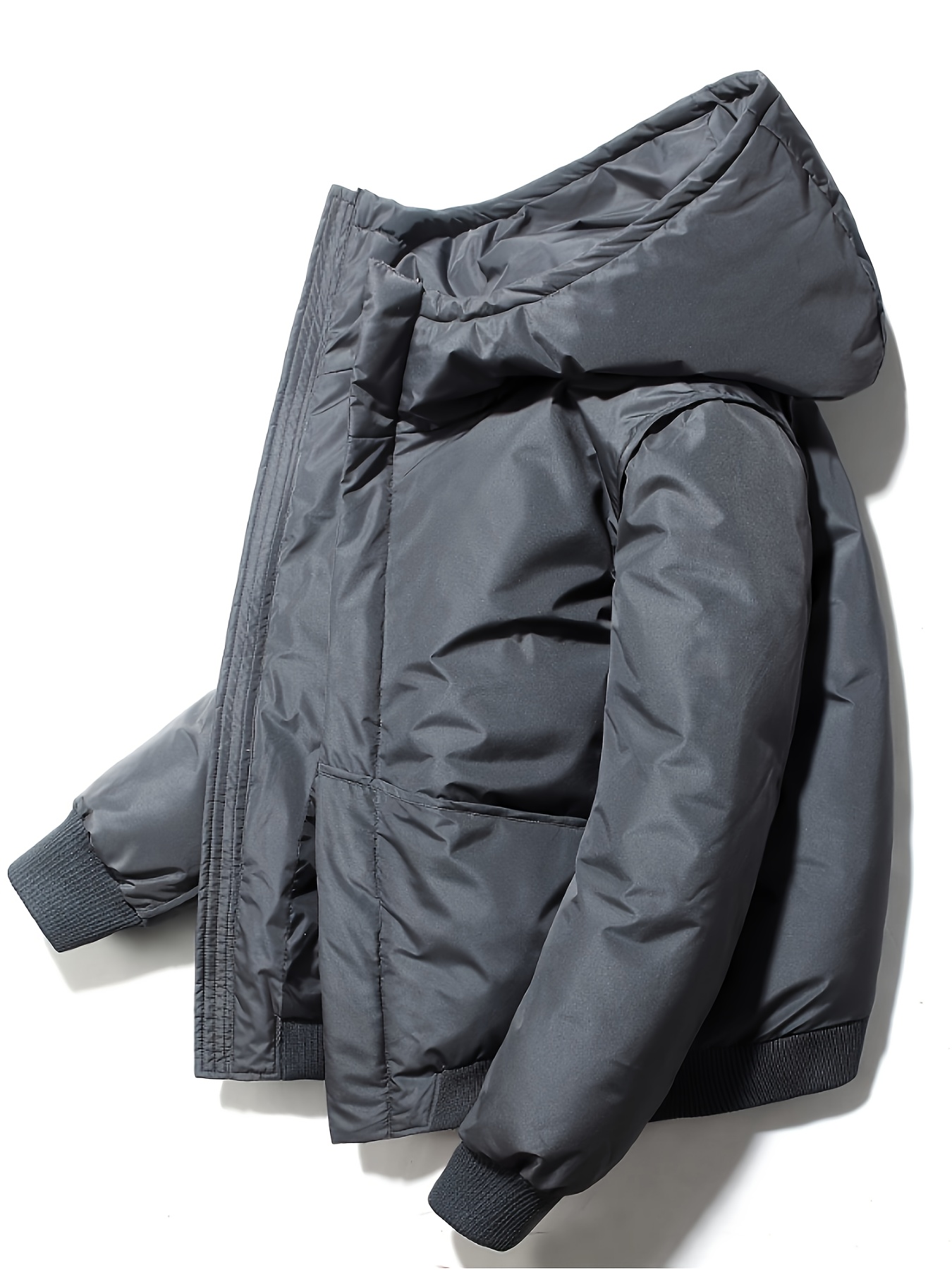 Men's Stylish Casual Winter Hooded Down Jacket with Pockets