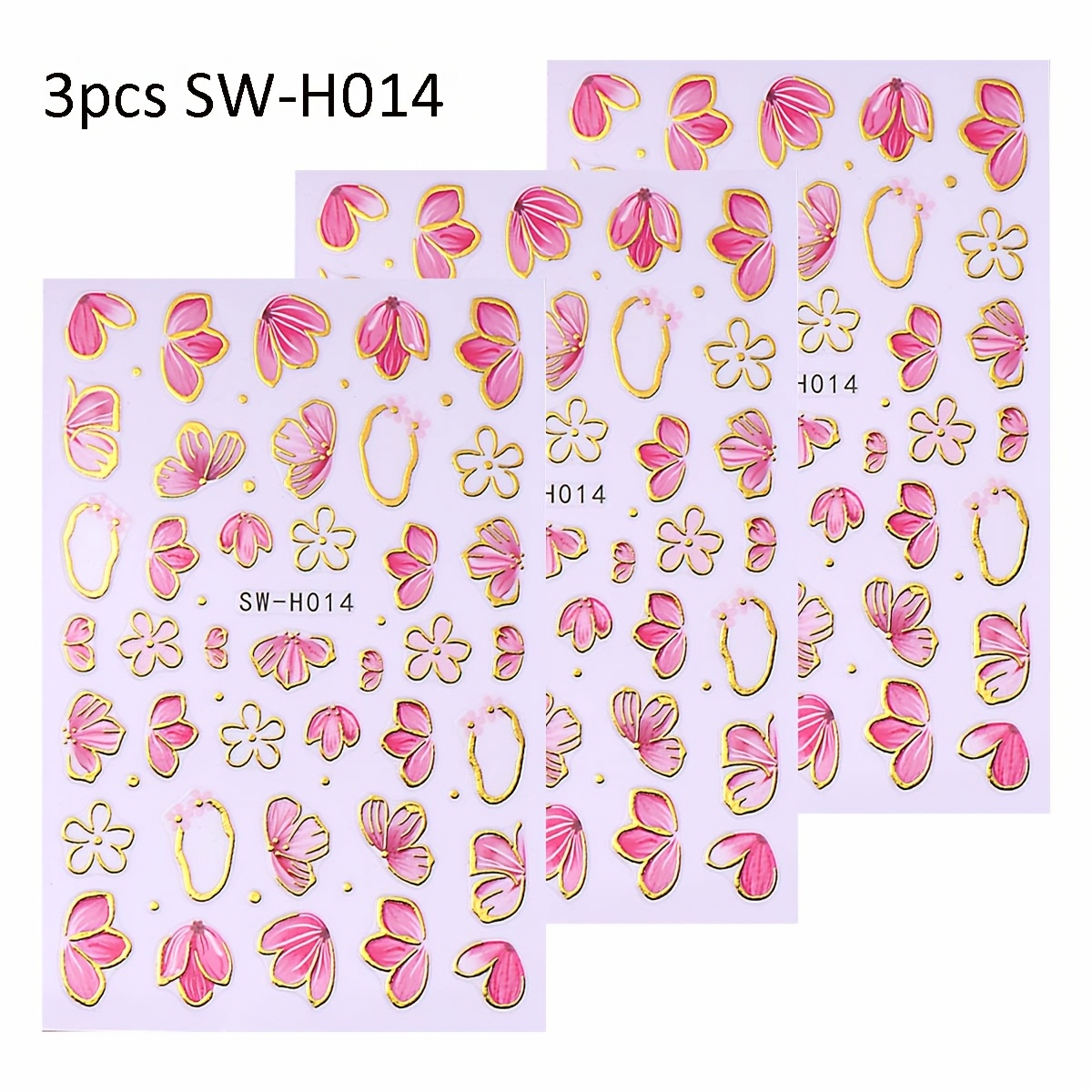3 Flower Stickers Sw-h014