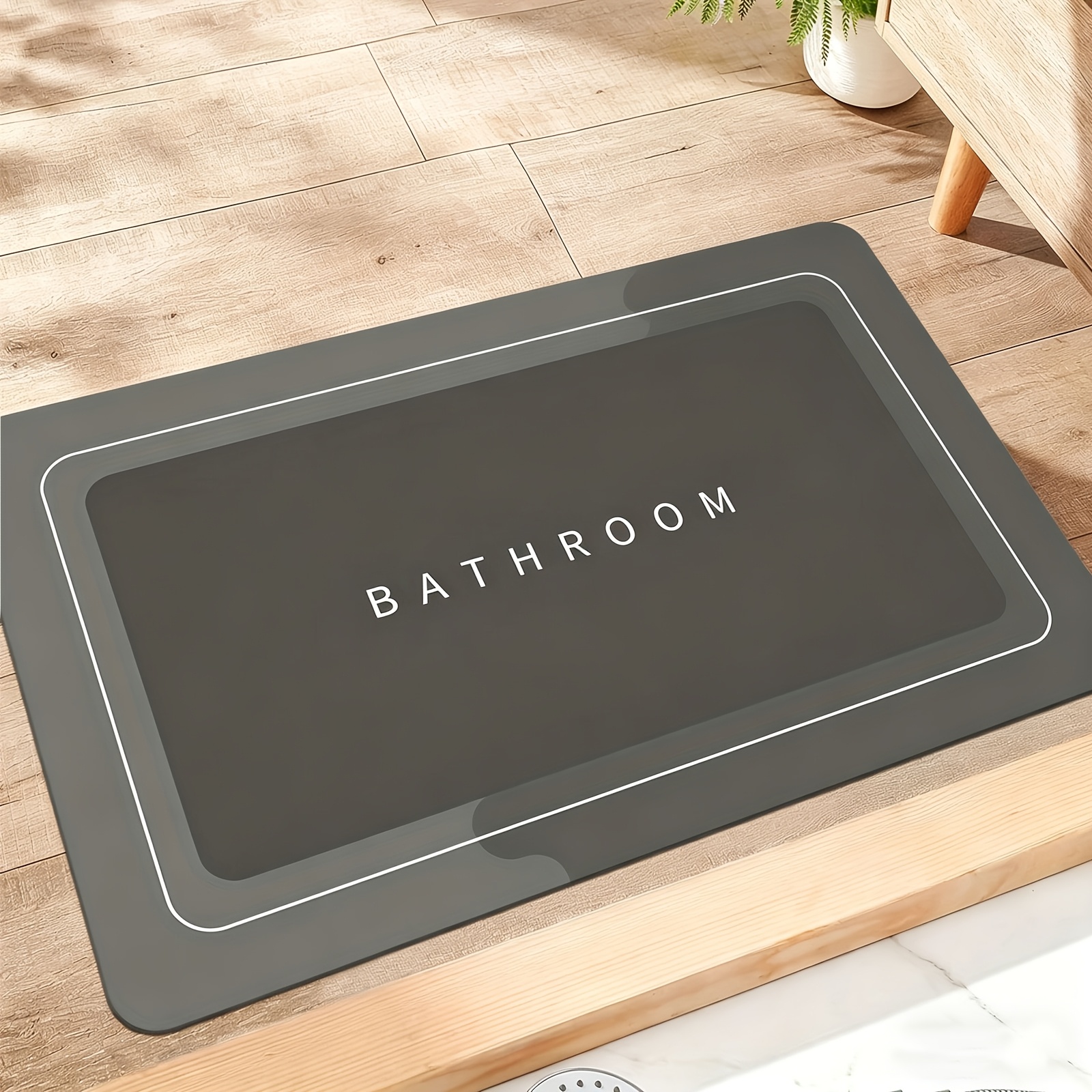 TEMU Tappetino da bagno super assorbente antiscivolo - Asciugatura rapida, lavabile in lavatrice, design geometrico per doccia, cucina, lavanderia