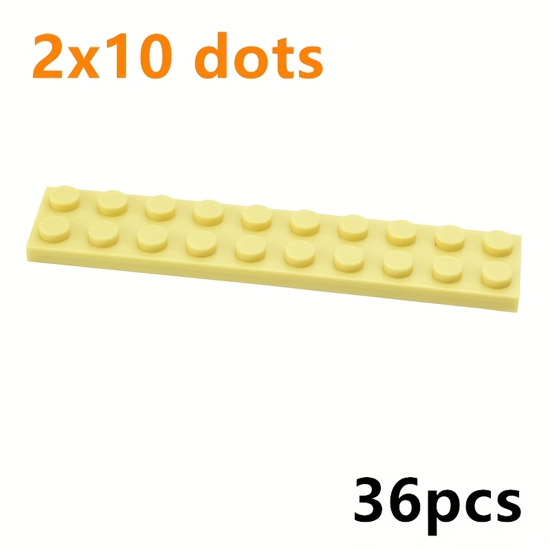 36pcs Thin Bricks Plate 2 x 10 Dots Building Blocks Toys for Kids