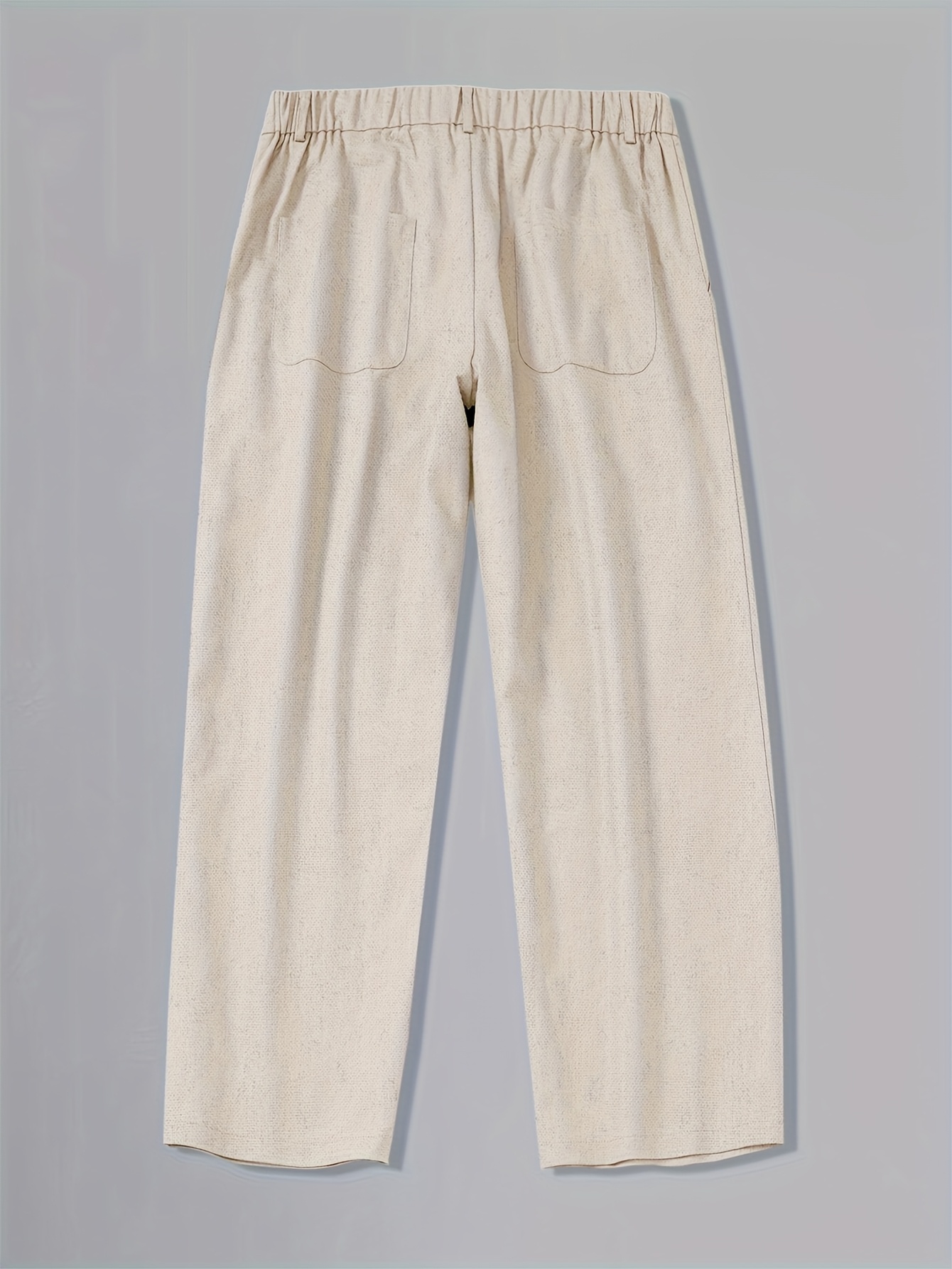 mens daily casual double pleated half calf elastic waist loose fit dress pants