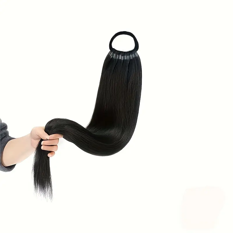 24 inch straight synthetic ponytail extension for women versatile clip in hairpiece for everyday special occasions details 4