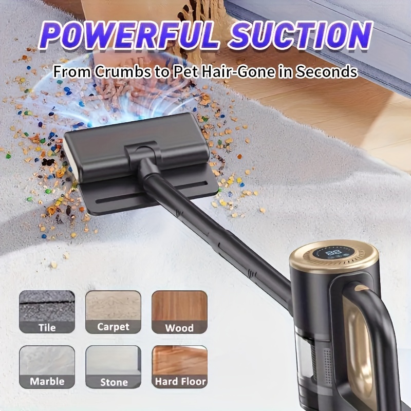 1 JKUOO Draadloze Stofzuiger met LED Borstelkop