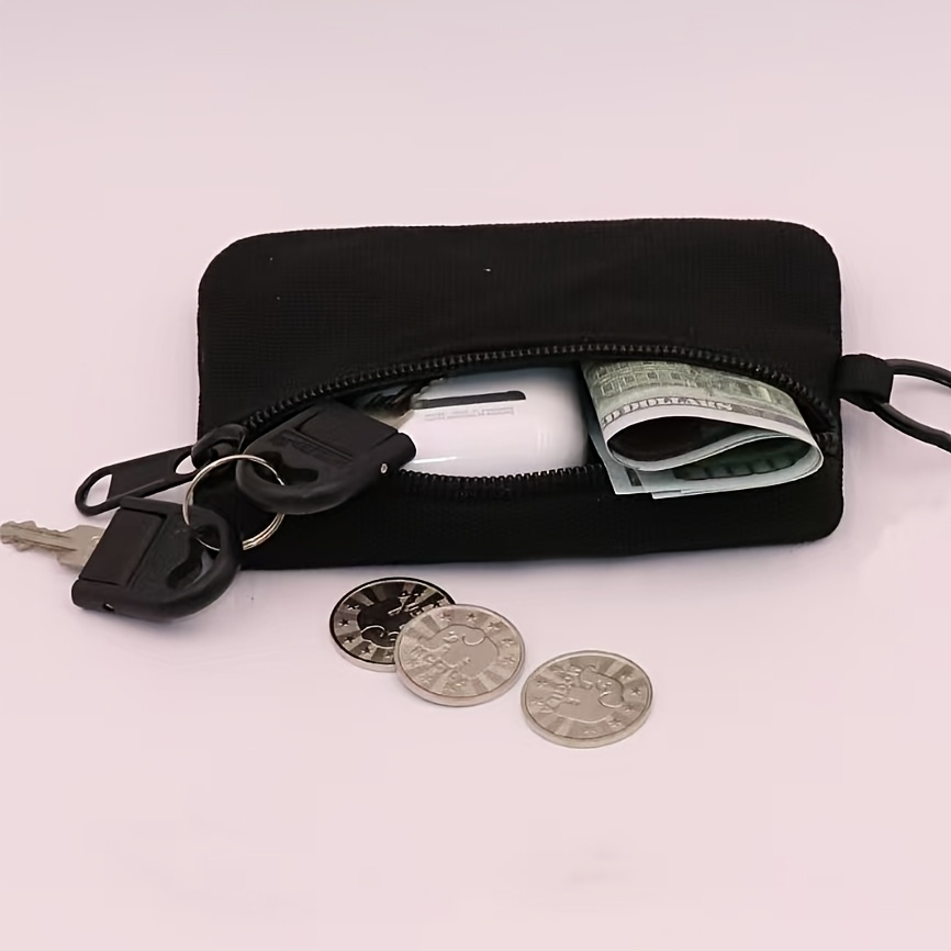 1pc Outdoor Multi-functional Small Item Storage Pouch, Casual Coin Purse, Mini Zipper Waist Bag Accessory Organizer