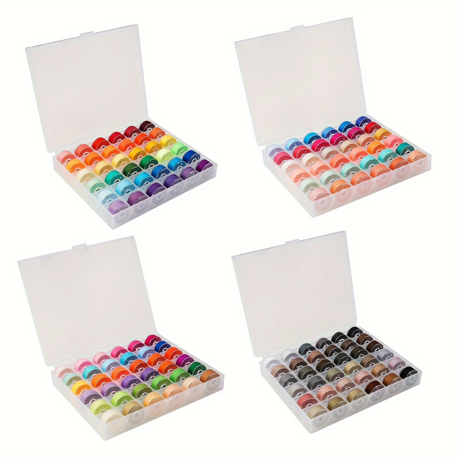 144-color Pre-wound Spool Of Thread Plastic Size A Sa156 15-level Sewing Thread , 36 Colors Per Box, Used For Embroidery And Sewing Machine Use With Color Sewing Thread Spools