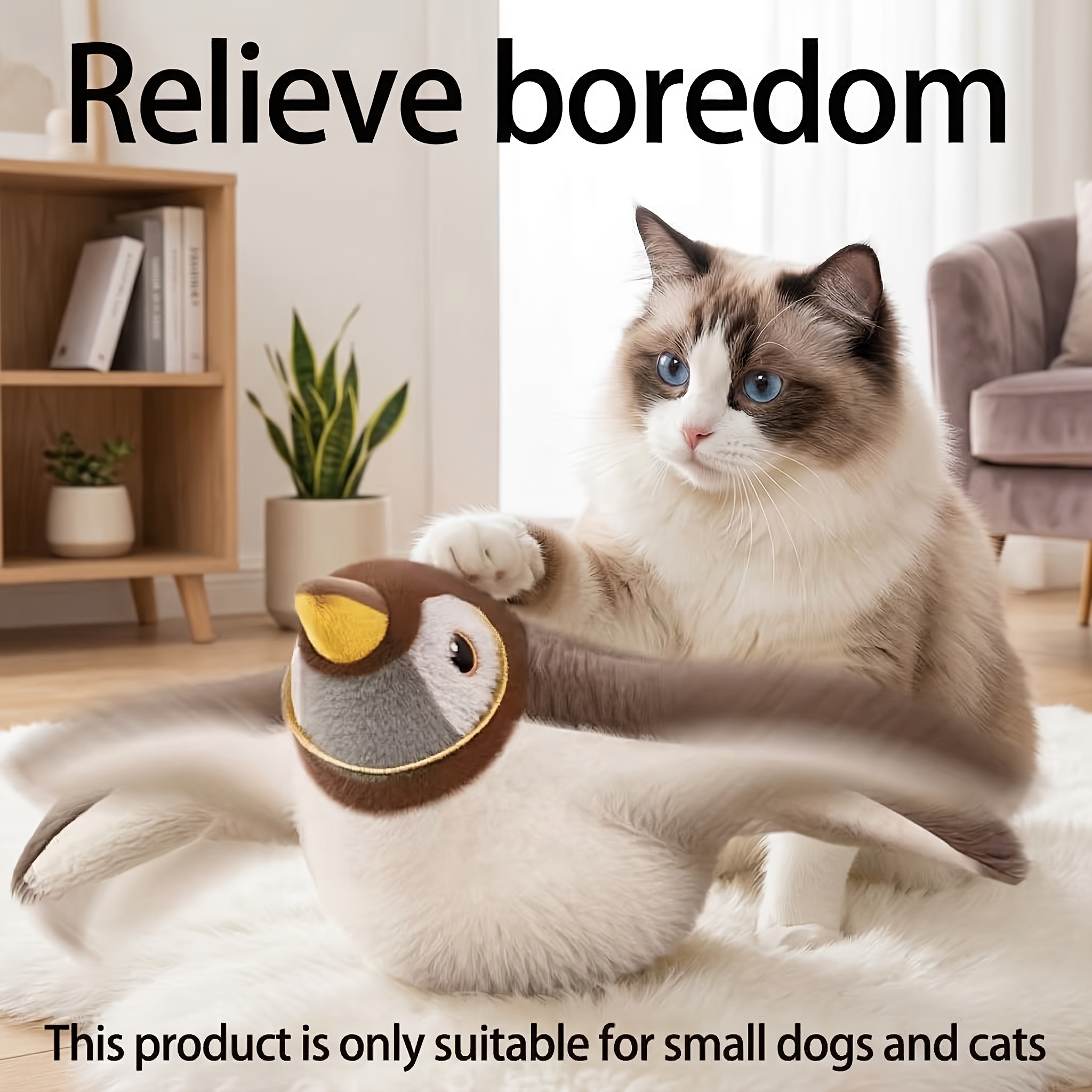 1 Pet Jitterbug Cat Toy, a Pet Boredom-Relieving Interactive Artifact, Automatically Shakes And Makes Sounds, Polyester Fiber Is Soft And Bite-Resistant, Suitable for Indoor Exercise Activities for Large, Medium, And Small Cats
