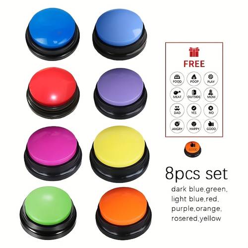 item picture 4 8 11pcs voice recording button pet toys dog buttons for communication pet training buzzer recordable talking button intelligence toy