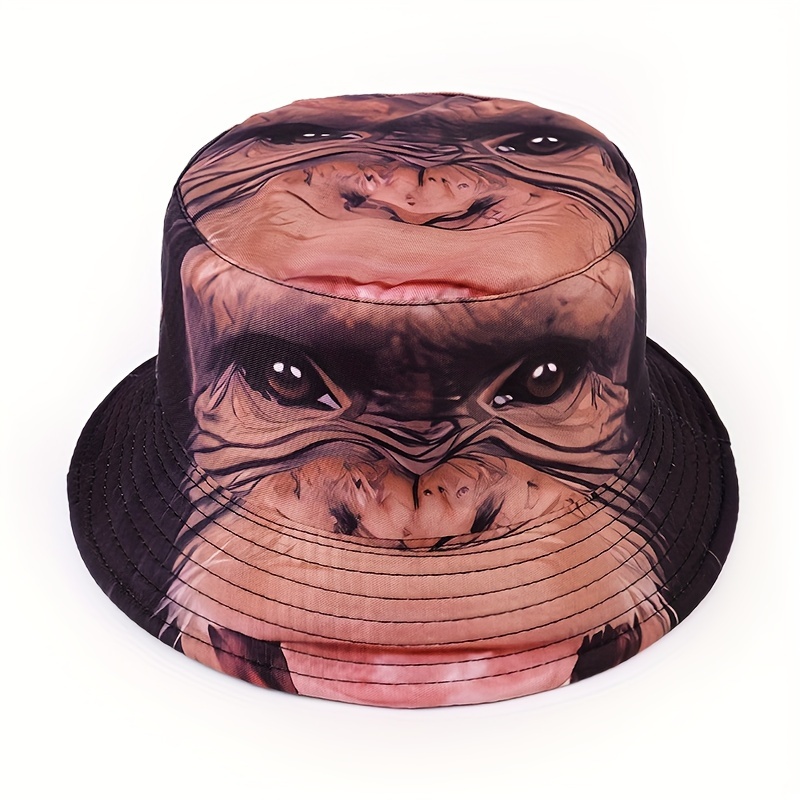 YINGD Chapeau bob imprimé cochon avec lunettes de soleil et écharpe unisexe Chapeau de pêcheur en polyester respirant Chapeau de soleil d'été pour femmes et hommes, #252, taille unique