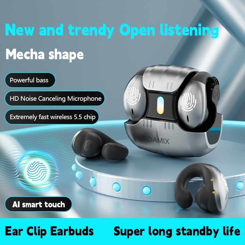 

Ows Ear Clip-on Wireless Earbuds Hifi Sound Earphones Sport Headphones Game Headsets Touch Control Bass Earphones