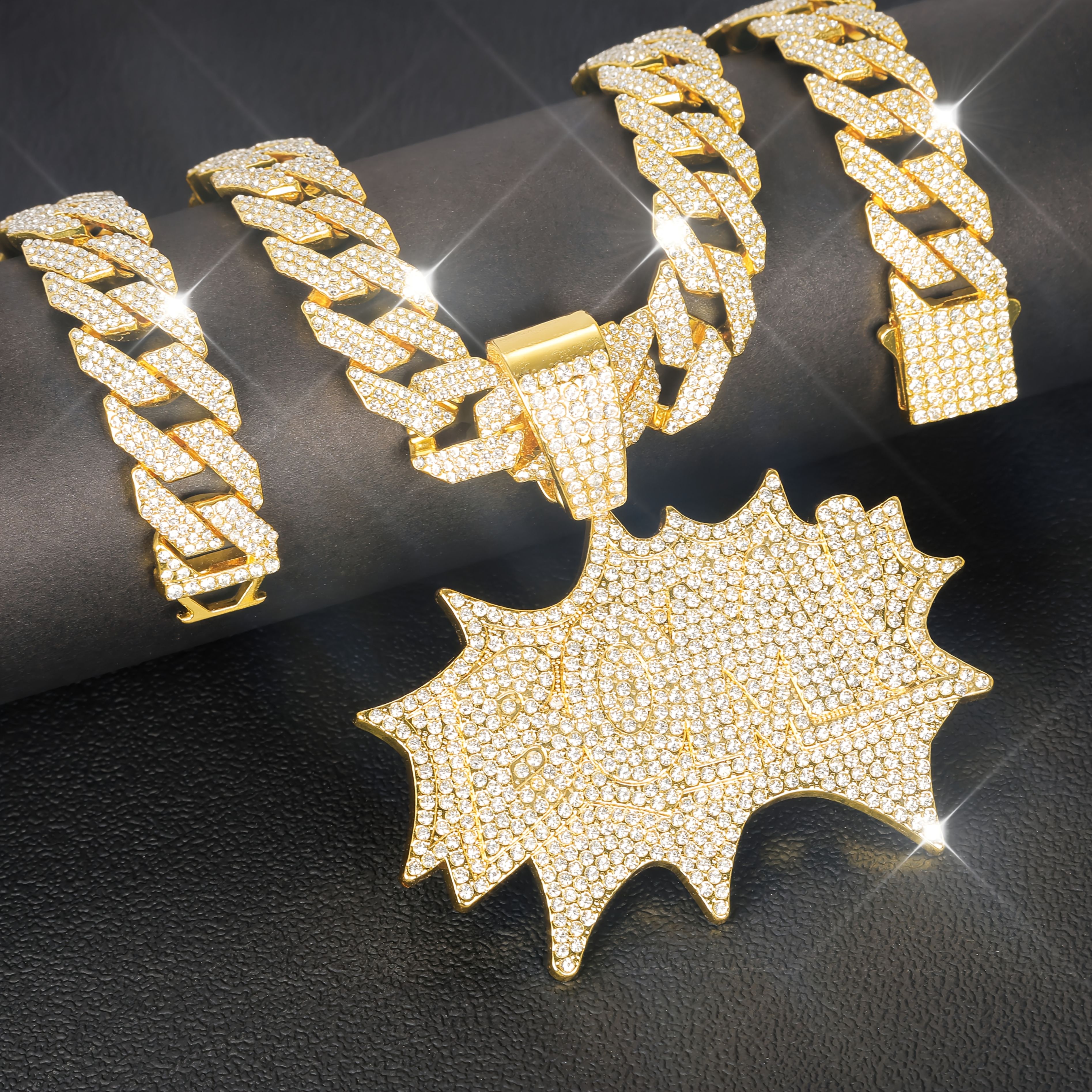 

bom" Personalized Pendant, Hip-hop Style, Suitable For Music Festivals, Friends Parties, Club Performances, And A Box