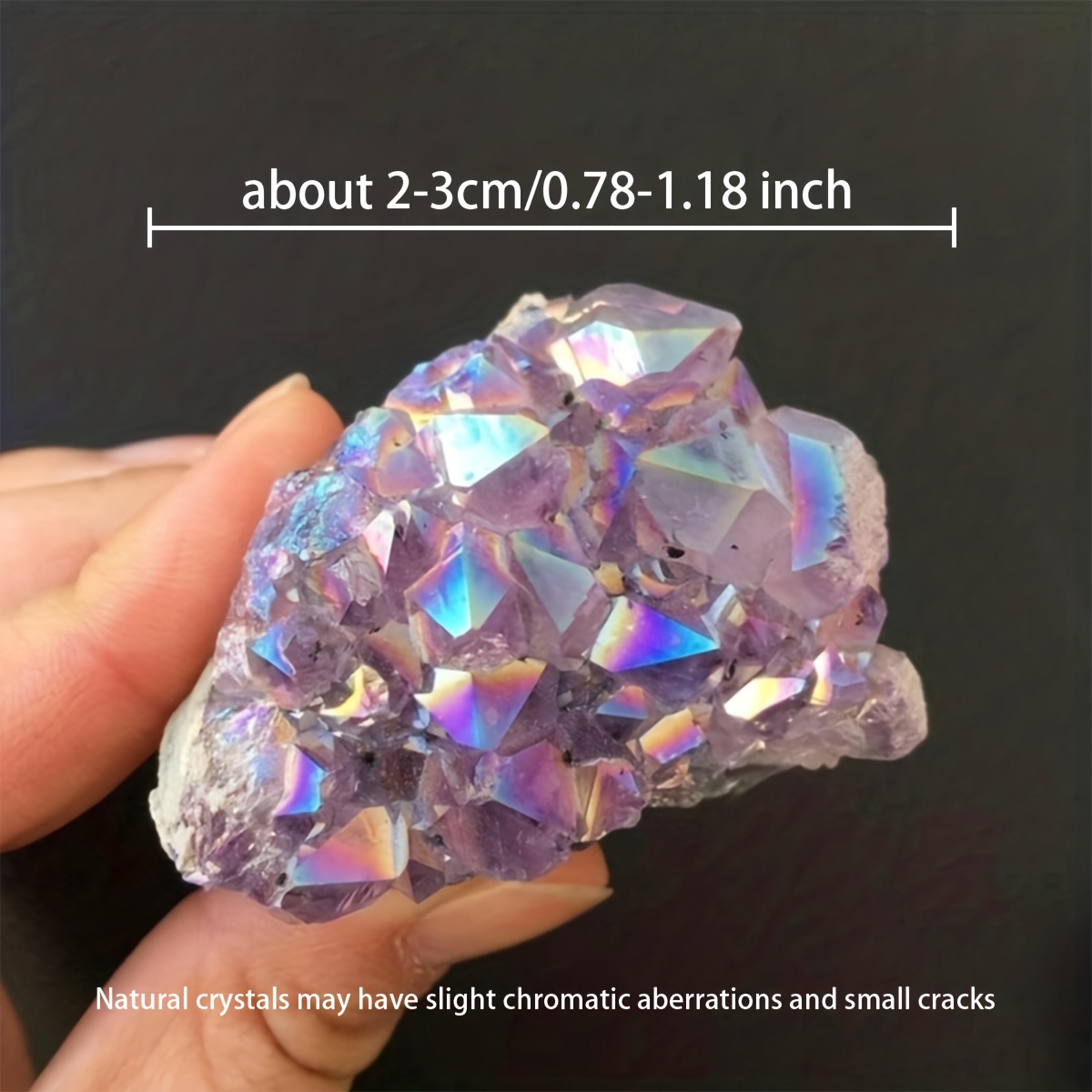 1pc Natural Crystal Aura Amethyst Cluster High Decoration Crystal, Natural Aura Stone Diy Home Collection Decorative