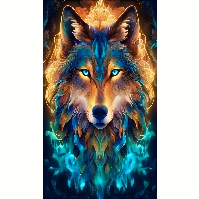 

Wolf 5d Diamond Painting Kit - Full Drill Round Diamond Art, Diy Craft For Beginners & Enthusiasts, Perfect For Living Room, Bedroom Decor & Gifts