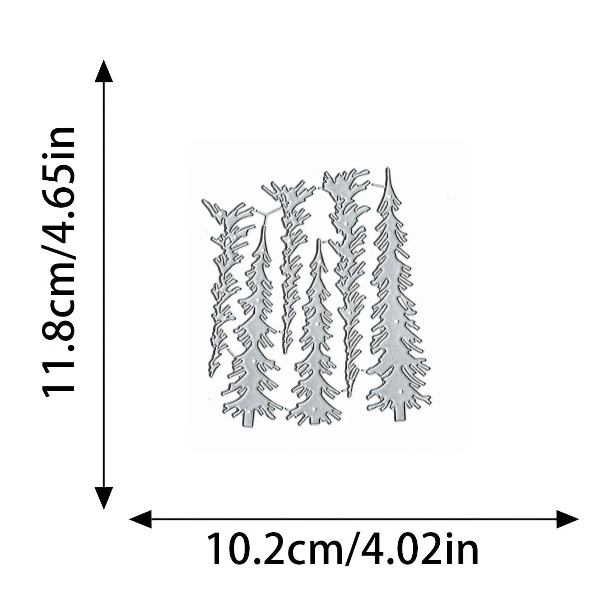Image of 1pc Christmas Diy Narrow Pine Trees Metal Die Cuts, Merry Christmas Tree Cedar Cutting Dies Cut Stencils Diy Scrapbooking Decorative Embossing Paper Scrapbooking Card Making