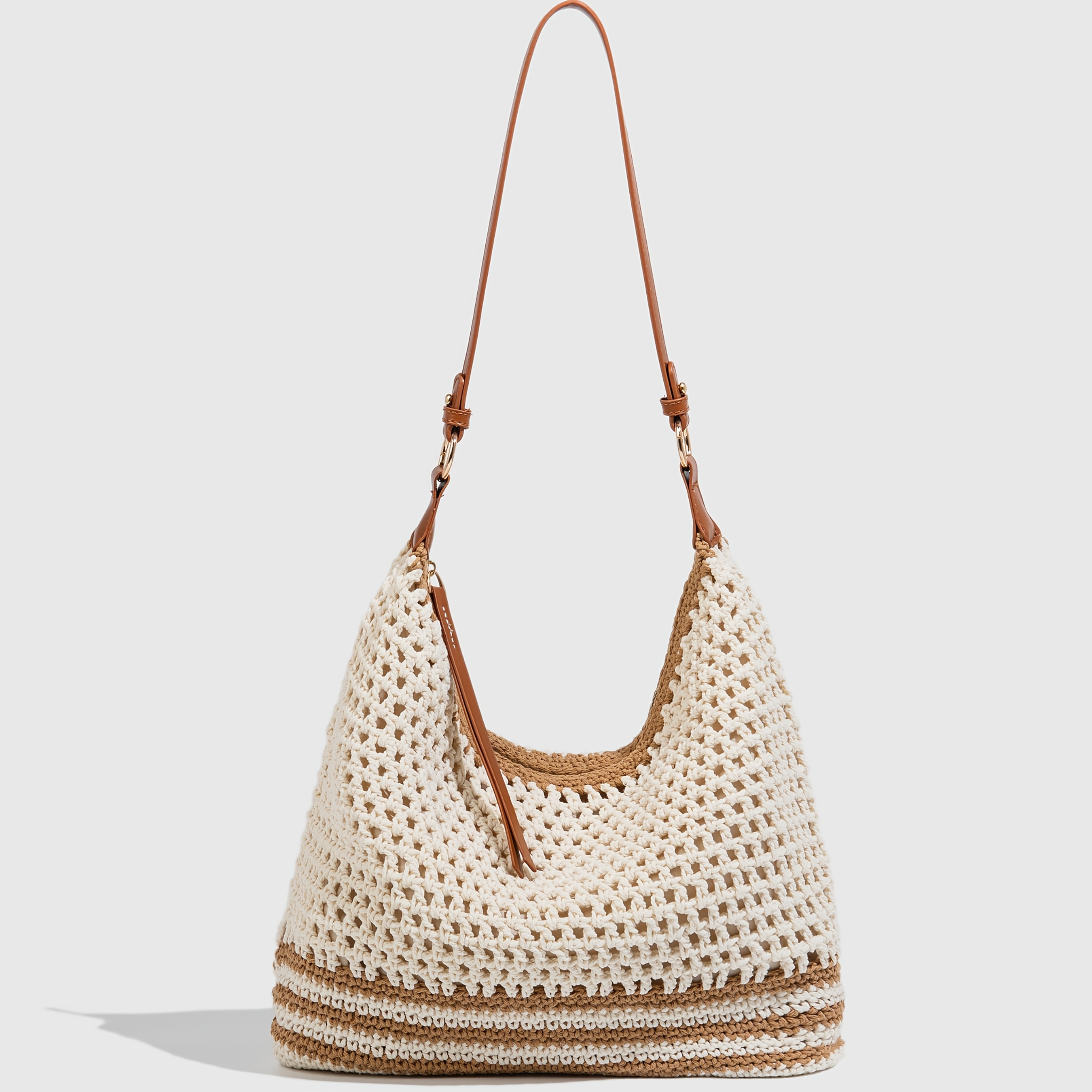 TEMU Ailebi Knitted Openwork Tote Bag For Women, 2026 Spring New Model – Versatile Shoulder Bag