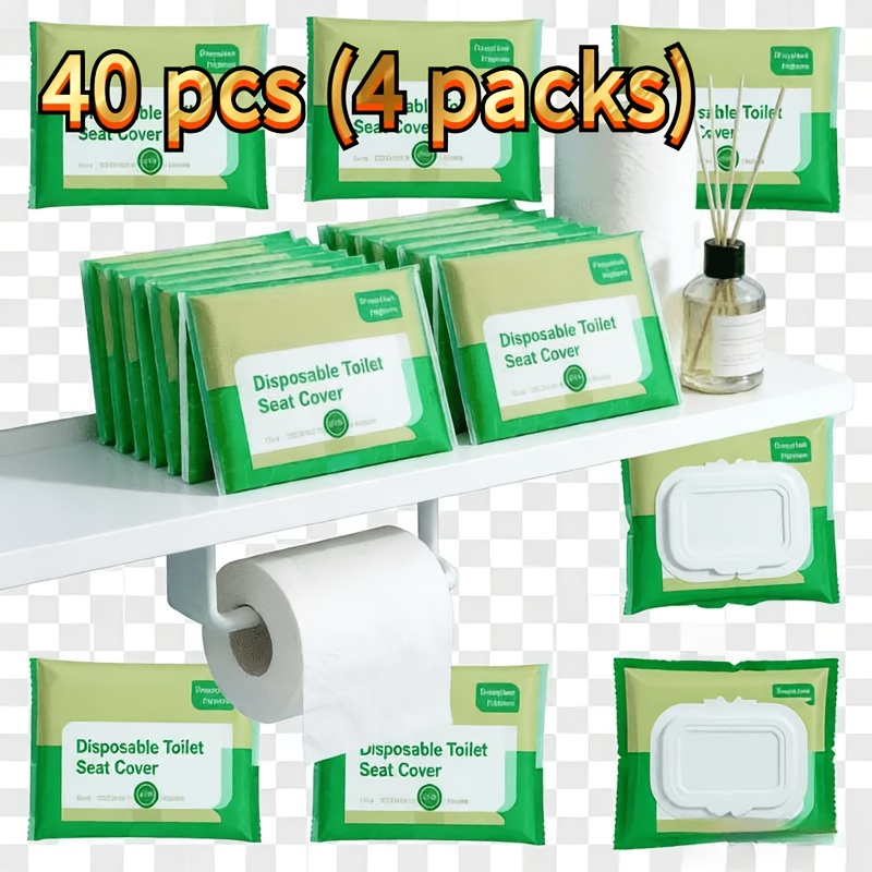 TEMU 40/70pcs Disposable Toilet Seat Covers | Flushable Paper, Portable Sanitary Seat Covers For Travel And Hotels, Individually Packaged, Large Size