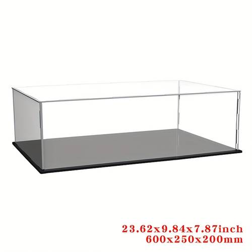 acrylic display box with a glass cover transparent plastic case for storing figurines and models dustproof cover 24 8 inches 60x25x20 cm
