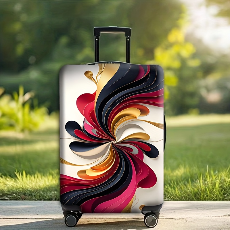 TEMU Copri valigia da viaggio con motivo astratto , coprivaligia antipolvere elastico per ruote universali, accessori da viaggio, coprivaligia