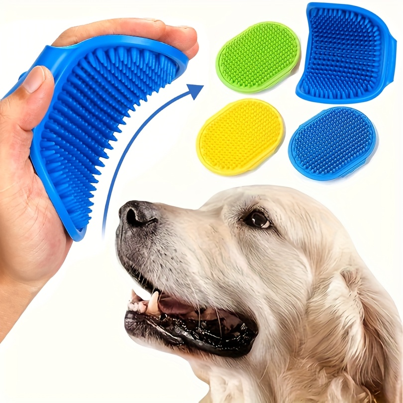 

1pc Pet Bathing Brush Cat Massage Brush Dog Bathing Gloves Massage Gloves Bath Brush Cleaning, Pet Shampoo Brush, Silicone Massage Rubber Bathing Comb With Adjustable Handle For Grooming Tool