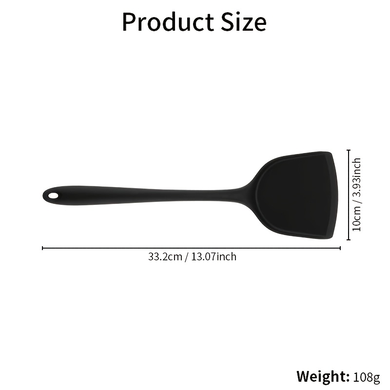 TEMU 1pc, Silicone Kitchen Spatula - Cooking Utensil Suitable For Pans, For Cooking And Baking, Suitable For Stir-frying And Baking, Black